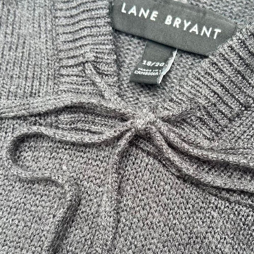 Lane Bryant Gray Hooded Tunic Sweater Cowl Neck Soft Knit Women's 18/20